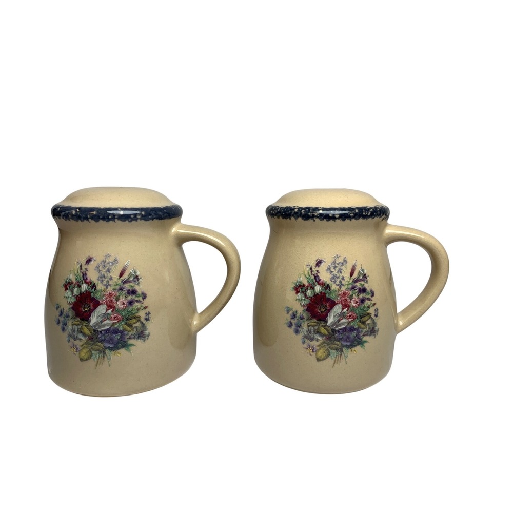 Home & Garden  Stoneware Salt and Pepper Shakers Set ‎ Cottagecore Made in USA